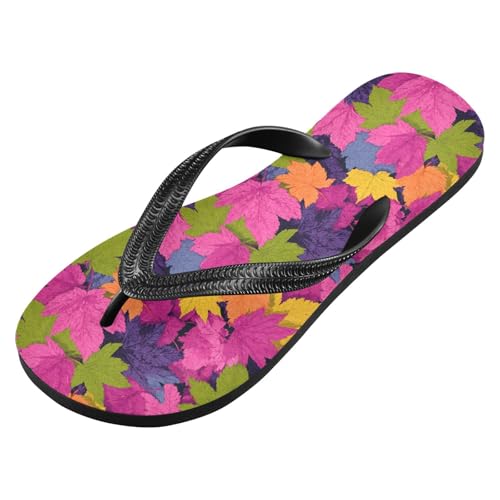 Flip Flop Sandals Vivid Leaf Print for Women Men Beach Outdoor XS2