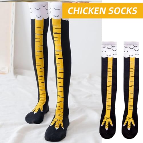 AINIUNIU 2 Paar Hühnerfüße Strümpfe, Chicken Leg Socks, Fun Hühner Legs Sock, Hühnerbein Kniestrümpfe Ofenrohrsocken, Kostüm Damen Hühnersocken Geschenke, Personalisierte Witzige Socken