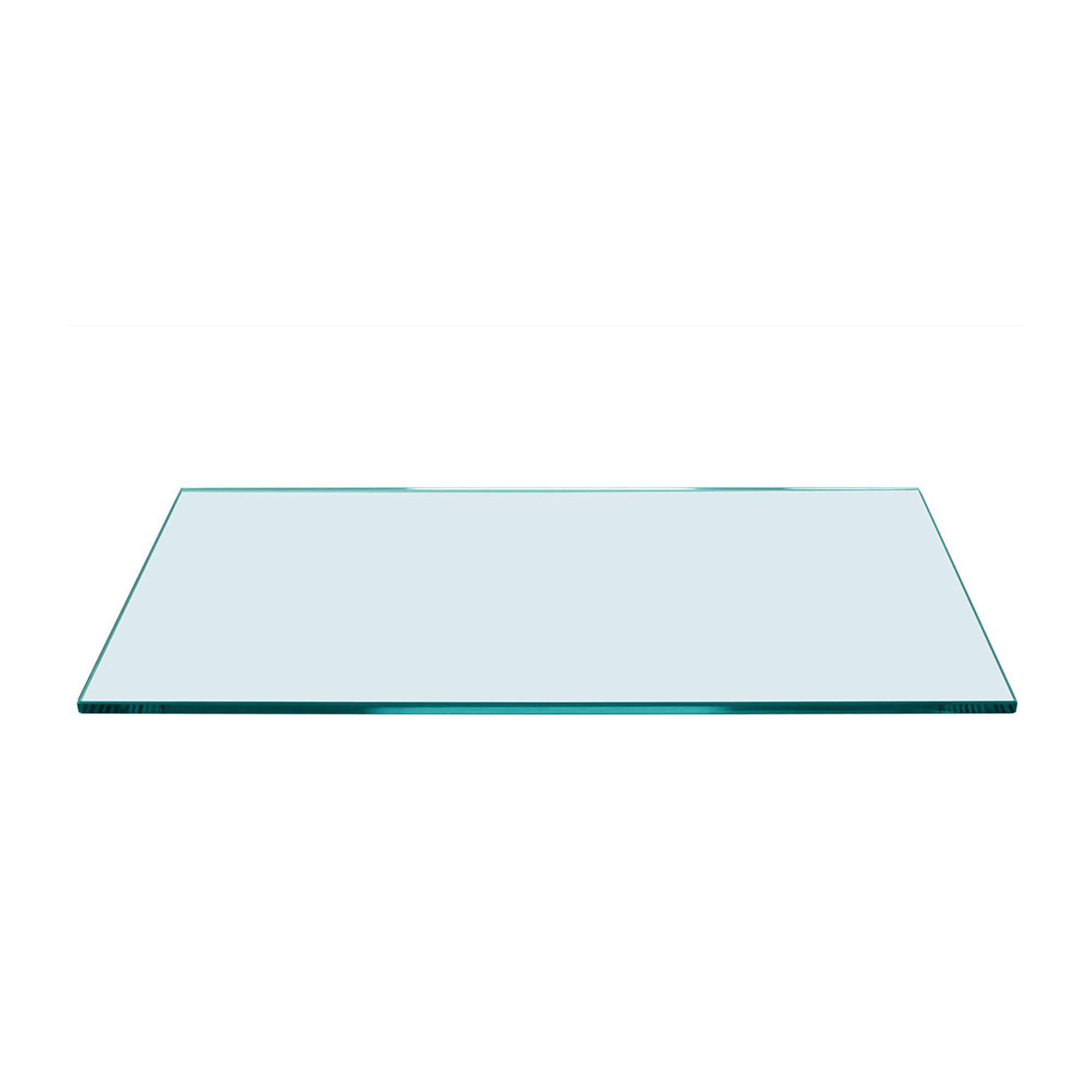 Dulles Glass 8" x 30" Rectangle Floating Glass Shelf - Shelf Only - Tempered - 3/8" Thick - Flat Polished Glass