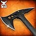 M48 Tactical Tomahawk Military Axe - Black Color | 3 ⅞” Cast Stainless Steel Combat Axe with Piercing Spike | Nylon Cord Wrapped Fiberglass Handle | Camping and Tactical Gear | 15” Length