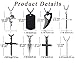 MAIBAOTA 8 Pcs Necklace for Men, Mens Necklaces Jewelry Set, Black and Silver Stainless Steel Necklace, Cross Pendant Necklace, 16-24 inches Chain, Birthday Gifts for Dad