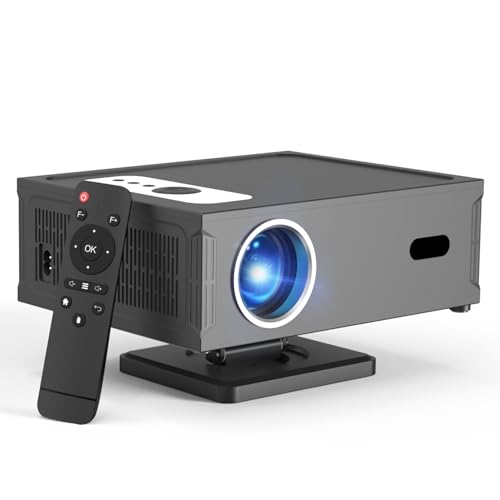 Vidéoprojecteur Full HD 1080P Compatible 4K,Smart Projector avec WiFi 6 BT 5.0 et Support Amovible à 360°,Mini Projecteur avec Prise en Charge de la Correction trapézoïdale Horizontale