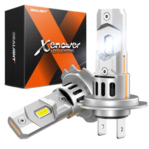 Image of SEALIGHT H7 Bulbs, 80,000LM 1200% Brighter H7 LED Bulbs, 6500K Cool White Bulbs with Super Cooling Fan, 70,000+ Hrs Long-Term Extended Lifespan, Plug and Play with All in one Wireless, Pack of 2