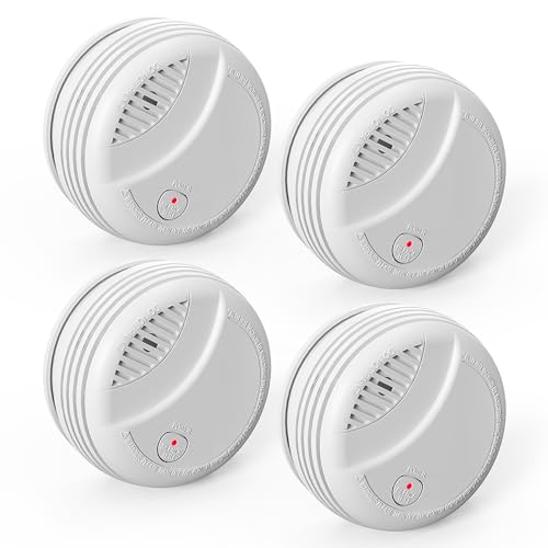 4 Pack Wireless Smoke Detectors for Home,Photoelectric Wireless Fire Alarms