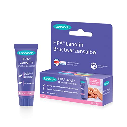 Lansinoh HPA Lanolin - Pomada para pezones (10 ml, 100% natural, calma y protege los pezones cansados, climáticamente neutra