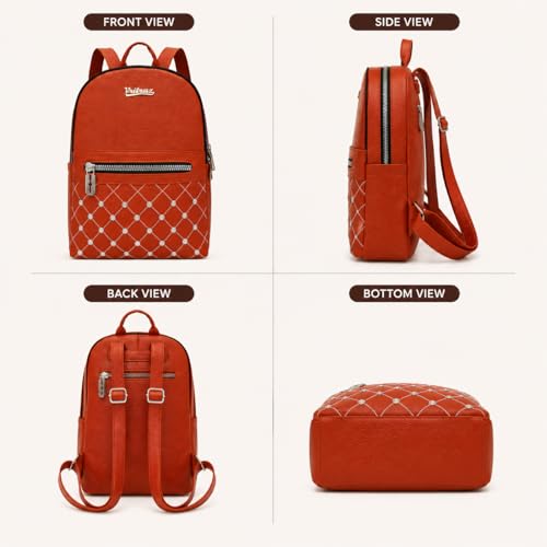Image of VRITRAZ PU Leather Ladies Leather Shoulder Fitting Backpacks Designer Backpack Shoulder Bag, Handbag For Women, Girls Elegant Backpack Purse