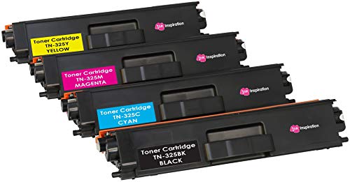 4 Tóners compatibles para Brother TN325 HL 4140CN HL 4150CDN HL 4570CDW HL 4570CDWT DCP 9055CDN DCP 9270CDN MFC 9460CDN MFC 9970CDW | Negro: 4000 páginas & Cian/Magenta/Amarillo: 3500 páginas