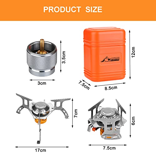 Wadeo Camping Gas Stove, 3700W Portable Backpacking Stove With Piezo Ignition thumb #1
