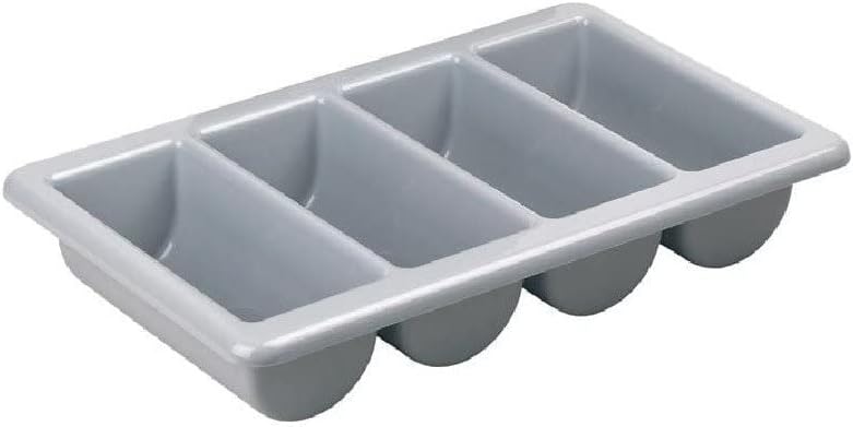 Olympia 6690 Kristallon Cutlery Tray 4 Compartment - GN 1/1, Grey