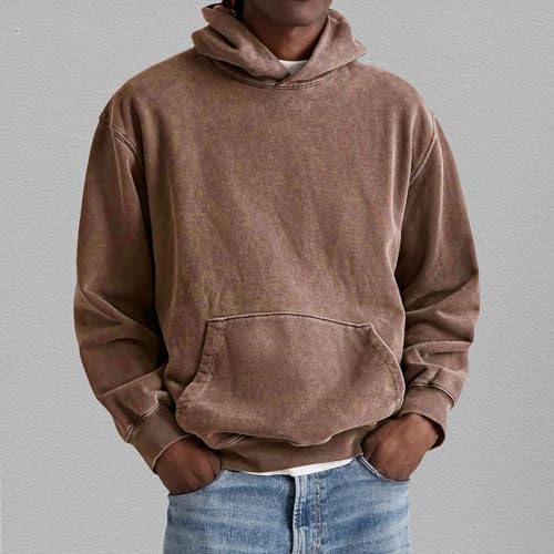 Sudadera invierno hombre con capucha marrón chaleco deporte entrenamiento 2