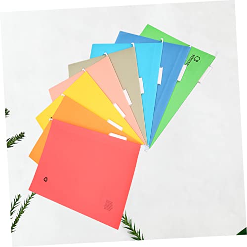 Homoyoyo 8Pcs Hanging File Holder Paper Document Organizer for Office Home Use Easy Access with Classification Labels Wear Resistant Frame Mixed Colors