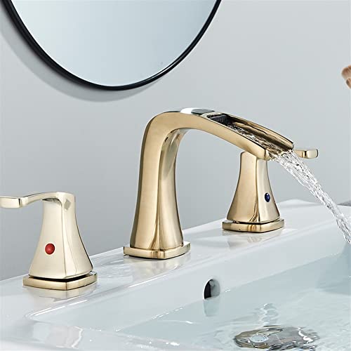 Mitigeur cascade noir mat et or brossé au design élégant pour lavabo haut de gamme