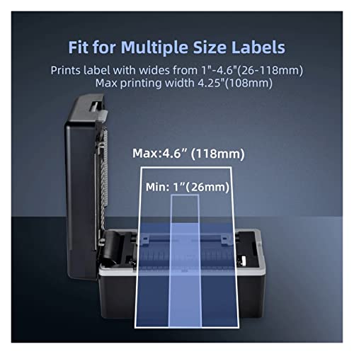 Image of 4 Inch Shipping Label Barcode Printer 26mm to 118mm Thermal Printer USB Port Printer Support