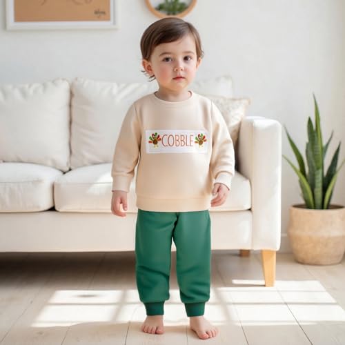 MAYUMMPY Toddler Baby Boy Girl Thanksgiving Outfit Long Sleeve Little Turkey Sweatshirt Sweatpants Winter Clothes Sweatsuit3