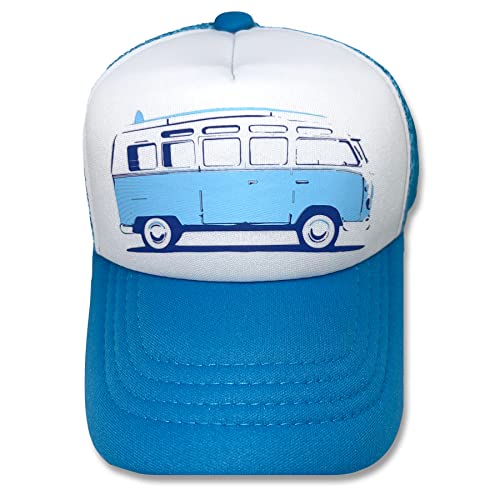Sol Baby Surf Bus Blue Adjustable Snapback Mesh Trucker Hat - Summer Beach Baseball Cap for Infants & Toddlers3
