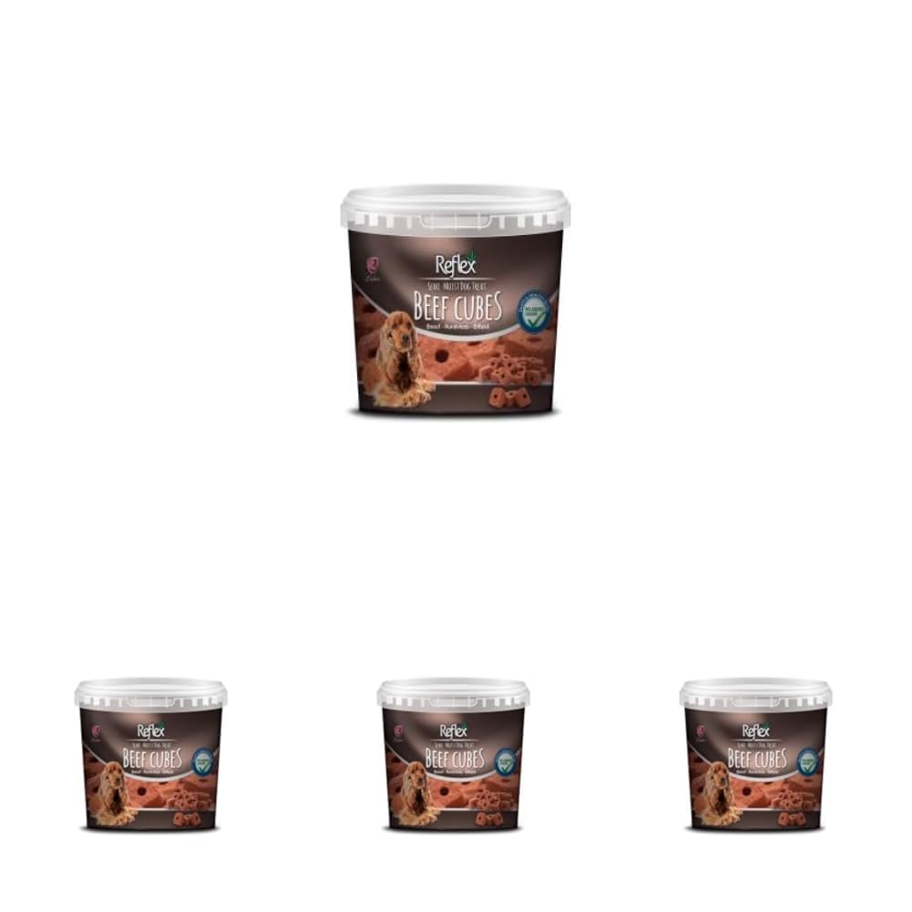 Reflex Biftekli Yarı Yumuşak Küp Köpek Ödül Maması 500gr (4 paketi)