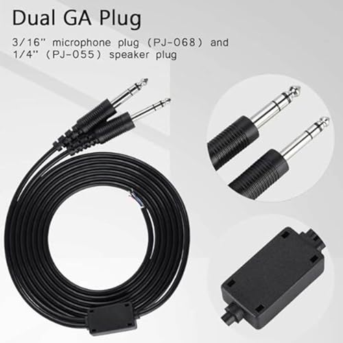 Cable de reemplazo auricular aviación con plug doble GA miniatura 3