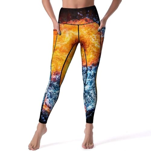 Pantalon de sport fitness femmes Glace et Feu legging taille haute opaque gym S