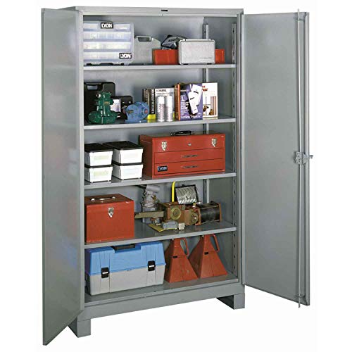 Lyon DD1120 All-Welded Steel Storage Cabinet - 4 Adjustable Shelves - 48" Width x 24" Depth x 82" Height - Dove Gray Lyon DD1120 All-Welded Steel Storage Cabinet - 4 Adjustable Shelves - 48" Width x 24" Depth x 82" Height - Dove Gray