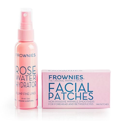 Frownies Forehead Wrinkle Patches & Rose Water Hydrator Kit