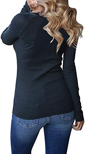 Remikstyt Womens Long Sleeve Henley Shirts Ribbed Button Down Casual Tunic Tops2