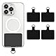 Cobee Universal Phone Tether Tabs, 4 Pcs 2.28 x 1.5 D-Buckle Phone Lanyard Ersatzteil PVC Transparent Phone Lanyard Patches for Safety Drop Protection Kompatibel mit den meisten Smartphones，Schwarz
