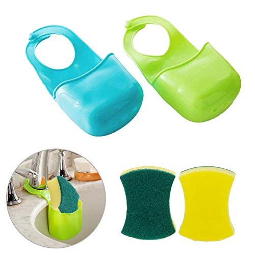 EQLEF 2 PCS Esponja Caja de Almacenamiento en Rack Cesta de paño de la Colada jabón de tocador Plataforma Organizador Cocina Baño Gadgets Fregadero Estanterías Bolsa (Tipo 1)