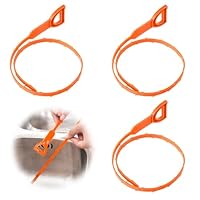 3 Stück Abflussreiniger Spirale 63,5 cm, Wiederverwendbarer Rohrreinigungshaken aus Kunststoff, Abflussreinigungswerkzeug für Waschbecken Badewanne Küche und Abwasserkanäle