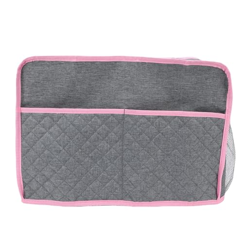 QWUUYEC Funda para Máquina de Coser Plegable, Impermeable, Lona Gris, con Bolsillos para Accesorios - Protección contra Polvo, Material Resistente, Almacenaje Práctico y Compacto (Gris)