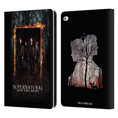 Head Case Designs Licenciado Oficialmente Supernatural Sam, Dean, Castiel & Crowley Arte Clave Carcasa de Cuero Tipo Libro Compatible con Apple iPad Air 2 (2014)