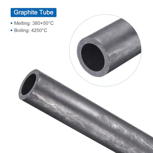 QUARKZMAN Graphitrohr Graphitrührstab Stab Schmelztiegel Rührstab 5,5 Zoll Länge 1,1 Zoll Außendurchmesser zum Rühren von flüssigen Metallen, Schmelzen, Gießen 2 Stück