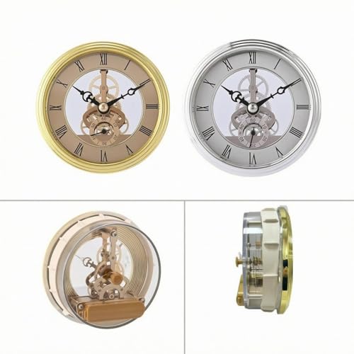 Cabezal reloj empotrado de metal plateado pulido con maquinaria de alta precisión para bricolaje 8