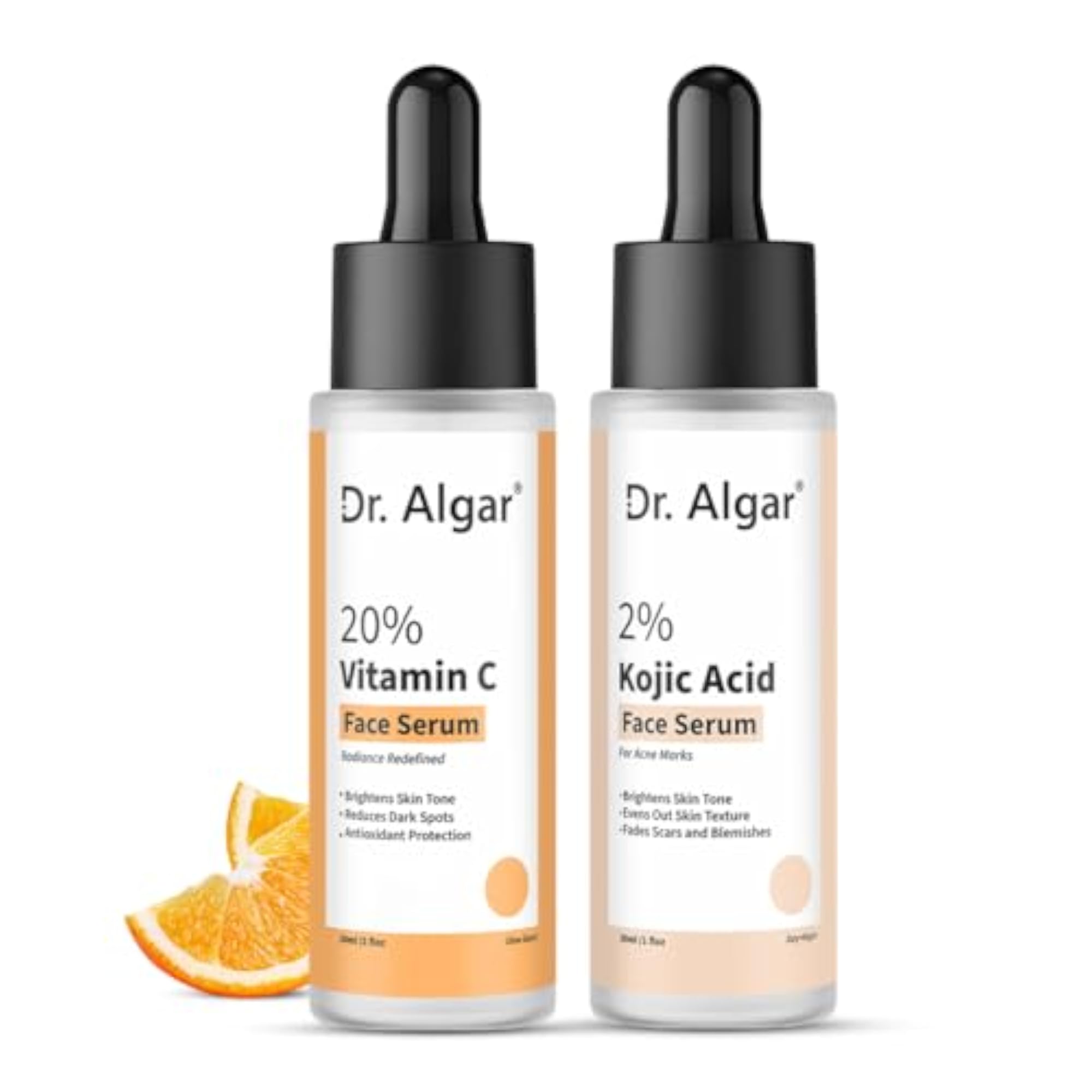 Vitamin C and Kojic Acid Face Serum Brightening Combo