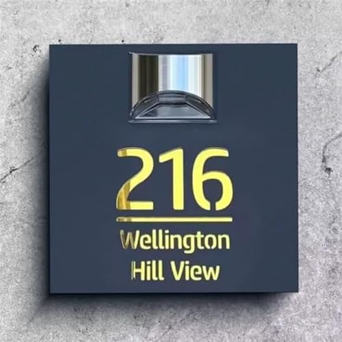 Numéro de maison solaire à LED personnalisé panneau d'adresse 3D