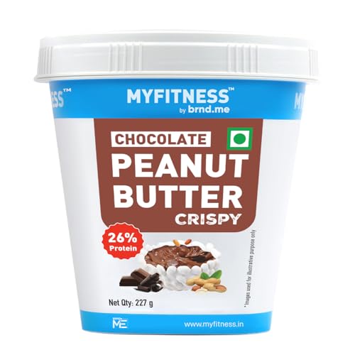 Image of MYFITNESS Peanut Butter Chocolate Spread Crispy 227g | 21g Protein & 8g Fiber | Healthier Nut Butter Spread for Breakfast, Snacks & Bread Treats | Cholesterol Free | Zero Trans Fat | Pure Roasted Nuts