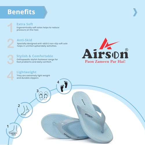 Image of AIRSON AL-6 Slipper for Women | Orthopedic, Diabetic, Pregnancy | Soft and Comfortable |Slides, Flip-Flops, Slippers, Chappals | Non-Slip | For Ladies and Girls