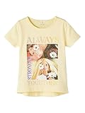  NAME IT NMFABELINE Barbie SS Top Box Sky T-Shirt, Double Cream, 104 Fille