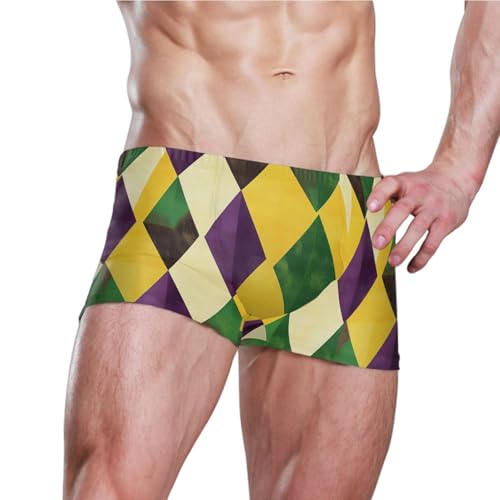 Mardi Gras Inspired Yellow Mens Swim Trunks Swimwear Bathing Suit Swim Brief Square Leg Board Short S-3XL 202b87953