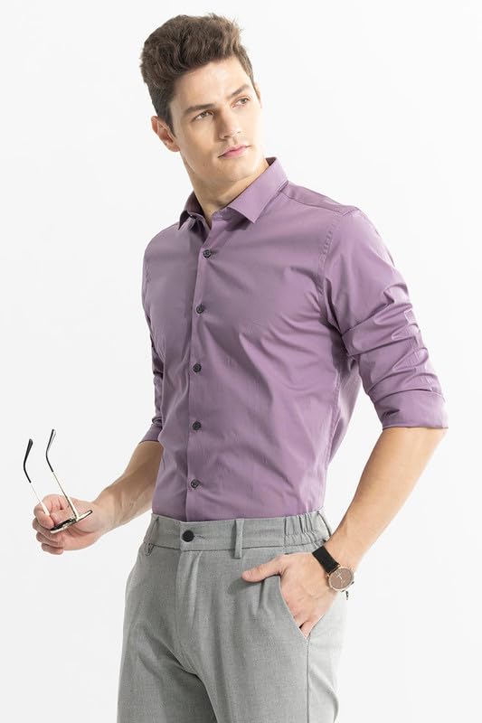 Image of Men's Casual Plain Solid Stylish Formal Plus Size Satin Shirt for Men