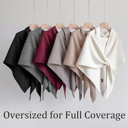 Women's Solid Color Scarf, Open Front Knitted Shawls and Wraps, Warm Casual Soft Comfortable Shawl for Daily Wear4