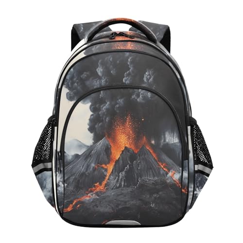 School Backpack for Boys Teen Bookbag Book Bags Volcano Eruption Casual Daypack Travel High Middle School Student
