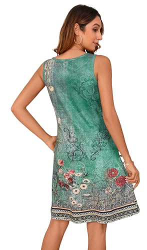 Image of Ladlop Summer Dresses for Women 2026 Beach Loose Casual A Line Dress Sleeveless V-Neck Sundress with Pockets