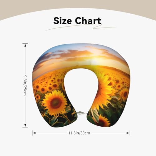 Almohada de viaje con diseño de girasoles, talla única miniatura 5