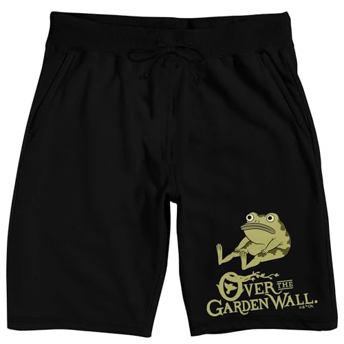 Over The Garden Wall Gregs Frog Adult Black Sleep Pajama Shorts -Large