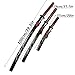 Decorative Samurai Sword Set, 3-Piece Collection with Stand, Black Scabbards, Red Wrapped Handles
