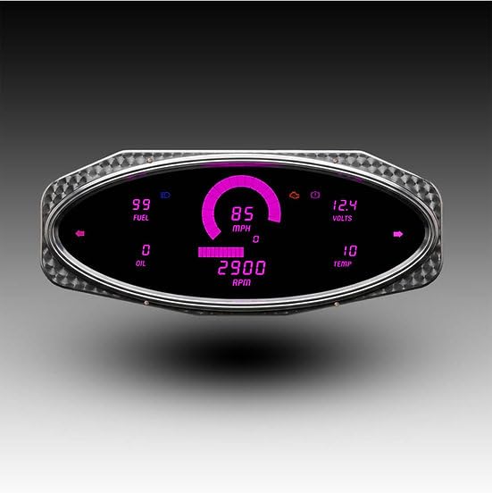 1933-1934 Plymouth LED Digital Dash Cluster Panel – Direct-Fit Modern Gauge Replacement – High-Visibility Electronic Instrument Panel for Classic Car Restoration (Pink)