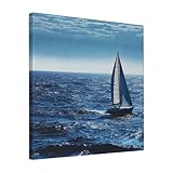 Photo Gallery aqrjkhd stampa artistica da parete con barca a vela blu del mare per soggiorno, 40,6 x 40,6 cm, stampa artistica moderna su tela, per camera da letto, bagno, cucina, ufficio, casa, decorazione da Photo Gallery aqrjkhd stampa artistica da parete con barca a vela blu del mare per soggiorno, 40,6 x 40,6 cm, stampa artistica moderna su tela, per camera da letto, bagno, cucina, ufficio, casa, decorazione da