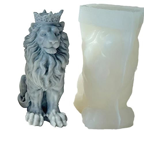 Molde de silicona para velas, cera de jabón, resina epoxi, manualidades, león macho, fuerte, deshierbe, fiesta, cena, hogar, yeso, decoración de Navidad