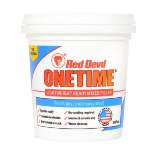 500ml - Red Devil Onetime Interior & Exterior Ready Mixed Lightweight Filler