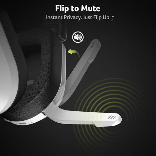 Acer Wireless Gaming Headset for PS5, 2.4GHz & Bluetooth 6.0 Gaming Headphone with Flip-to-Mute Mic, Lightweight, 70H Battery, Compatible with PS4/PC/Switch - White - image 5